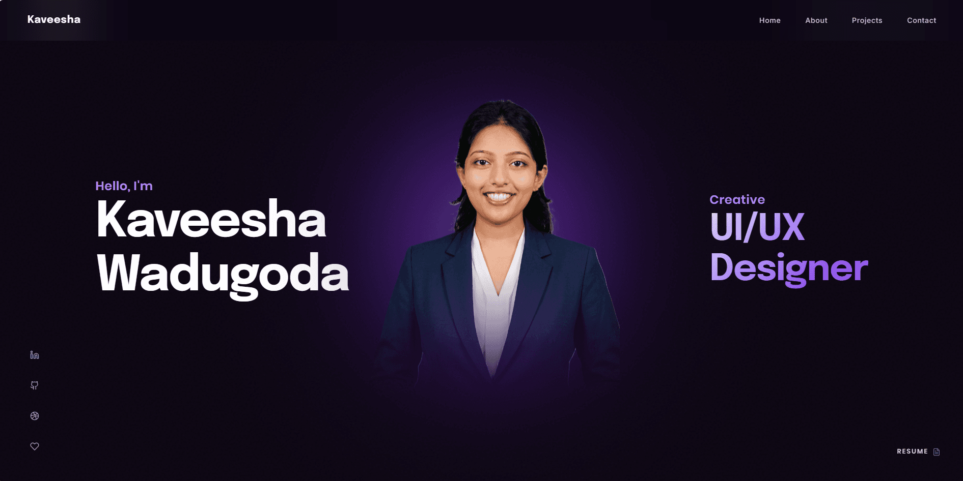 Kaveesha Wadugoda Portfolio Website - Image 1